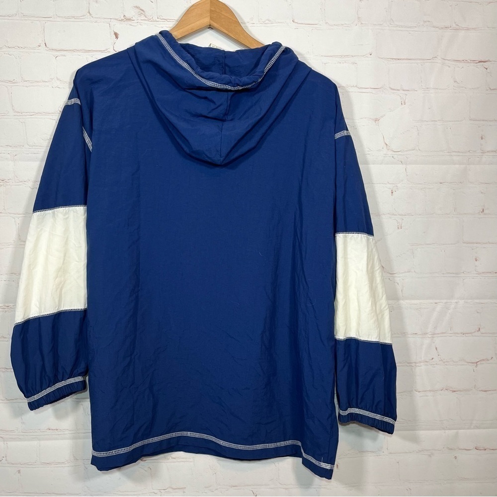 Vintage LA Movers Jacket Womens Small Blue White Striped 1/4 Zip Pullover - Picture 10 of 13